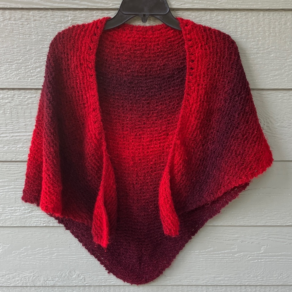 HANDMADE Red Ombre Women's Shawl